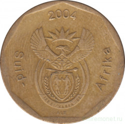 Монета. Южно-Африканская республика (ЮАР). 50 центов 2004 год.