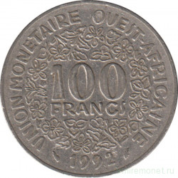 Монета. Западноафриканский экономический и валютный союз (ВСЕАО). 100 франков 1992 год.