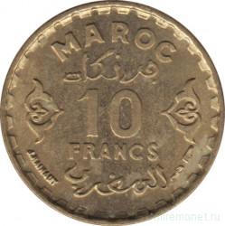 Монета. Марокко. 10 франков 1952 год.