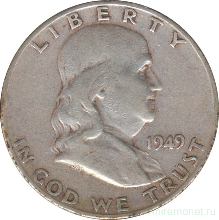 Монета. США. 50 центов 1949 год. Франклин. Монетный двор S.