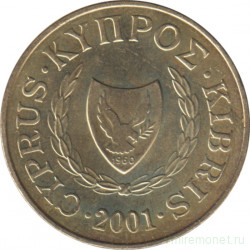 Монета. Кипр. 5 центов 2001 год.