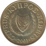  Монета. Кипр. 5 центов 2001 год. ав.