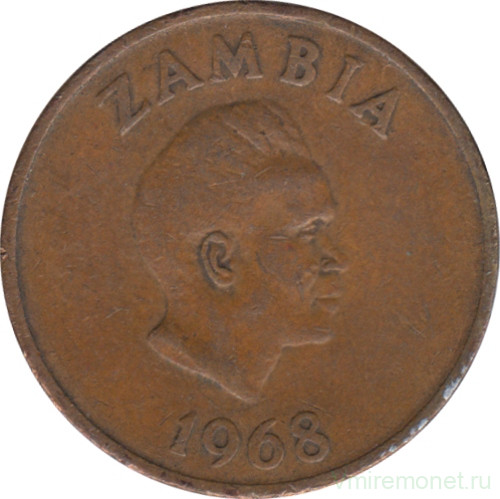 Монета. Замбия. 2 нгве 1968 год.