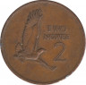 Монета. Замбия. 2 нгве 1968 год. рев.