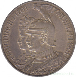Монета. Германская империя. Пруссия. 2 марки 1901 год. 200 лет Пруссии.