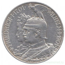 Монета. Германская империя. Пруссия. 2 марки 1901 год. 200 лет Пруссии.