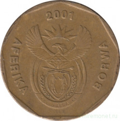 Монета. Южно-Африканская республика (ЮАР). 20 центов 2001 год.