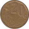 Монета. Южно-Африканская республика (ЮАР). 20 центов 2001 год. рев.