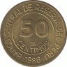 Монета. Перу. 50 сентимо 1988 год. ав.