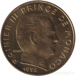 Монета. Монако. 20 сантимов 1995 год.