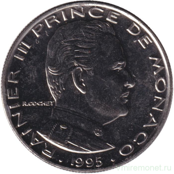 Монета. Монако. 1 франк 1995 год.