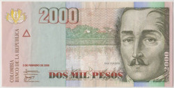 Банкнота. Колумбия. 2000 песо 2006 год. Тип 457c.
