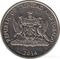 Монета. Тринидад и Тобаго. 25 центов 2014 год.