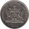 Монета. Тринидад и Тобаго. 25 центов 2014 год. ав.