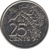 Монета. Тринидад и Тобаго. 25 центов 2014 год. рев.