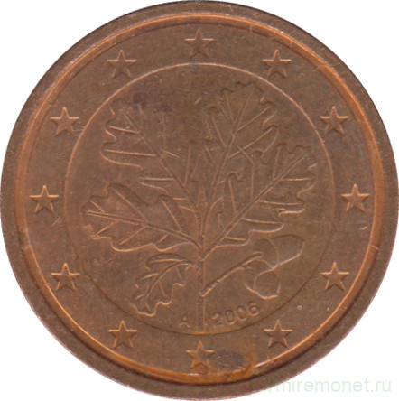Монета. Германия. 2 цента 2007 год. (A).