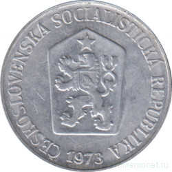 Монета. Чехословакия. 5 геллеров 1973 год.