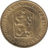  Монета. Чехословакия. 1 крона 1984 год. ав.