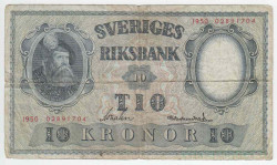 Банкнота. Швеция. 10 крон 1950 год. Тип 40k(3).