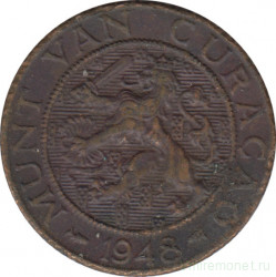 Монета. Кюрасао (Нидерландские Антилы). 2,5 цента 1948 год.