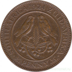 Монета. Южно-Африканская республика (ЮАР). 1/4 пенни 1924 год.