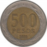 Монета. Чили. 500 песо 2003 год. ав.