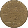  Монета. Сан-Марино. 200 лир 1989 год. 16 веков истории Сан-Марино. ав.