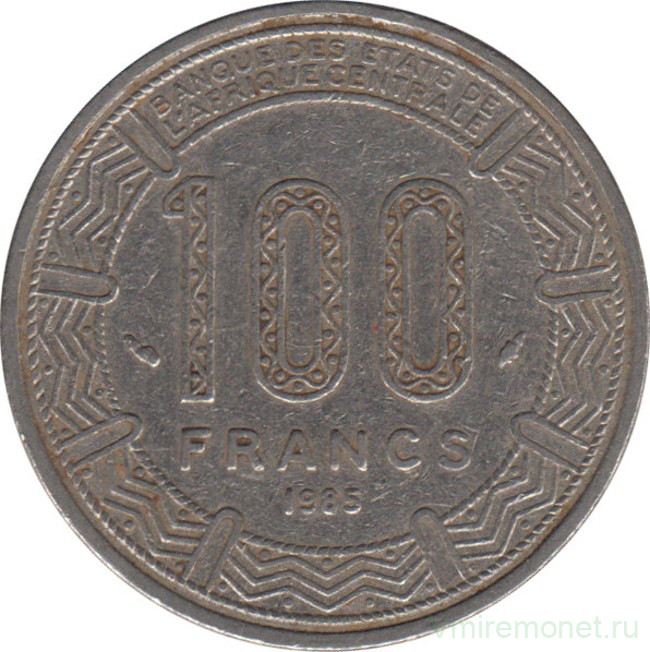 Монета. Центральноафриканский экономический и валютный союз (ВЕАС). 100 франков 1985 год.