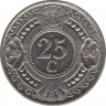 Монета. Нидерландские Антильские острова. 25 центов 1990 год. ав.
