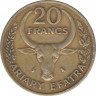 Монета. Мадагаскар. 20 франков 1970 год. рев.