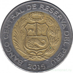 Монета. Перу. 5 солей 2015 год.