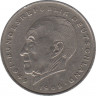 Монета. ФРГ. 2 марки 1973 год. Конрад Аденауэр. Монетный двор - Гамбург (J). ав.