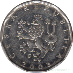 Монета. Чехия. 2 кроны 2003 год.