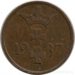 Монета. Польша. Данциг. 1 пфенниг 1937 год.