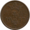 Монета. Польша. Данциг. 1 пфенниг 1937 год. рев