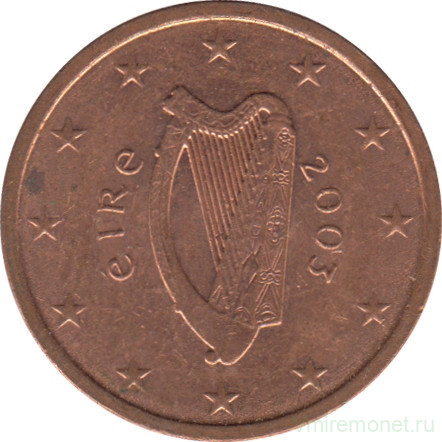 Монета. Ирландия. 2 цента 2003 год.