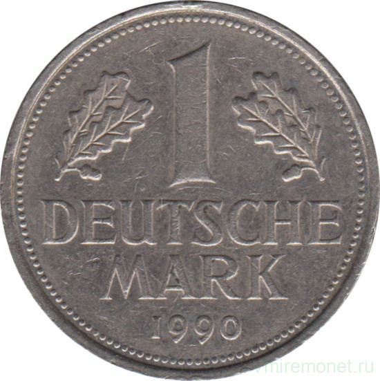 Монета. ФРГ. 1 марка 1990 год. Монетный двор - Штутгарт (F).