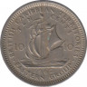 Монета. Британские Восточные Карибские территории. 10 центов 1962 год. ав.