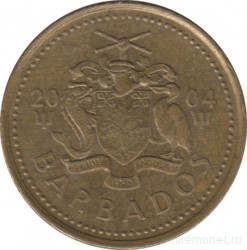 Монета. Барбадос. 5 центов 2004 год.
