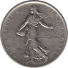 Монета. Франция. 0,5 франка 1965 год. Реверс - мелкие буквы. ав.
