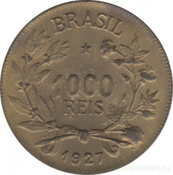 Монета. Бразилия. 1000 рейсов 1927 год.