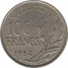  Монета. Франция. 100 франков 1954 год. Монетный двор - Париж. ав.