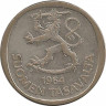 Аверс.Монета. Финляндия. 1 марка 1964 год. Ag.