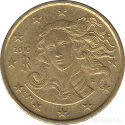 Монета. Италия. 10 центов 2010 год.