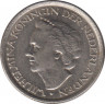 Монета. Нидерланды. 25 центов 1948 год. рев.
