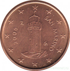 Монета. Сан-Марино. 1 цент 2006 год.