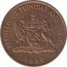 Монета. Тринидад и Тобаго. 1 цент 1990 год. ав.