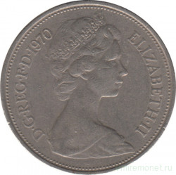 Монета. Великобритания. 10 пенсов 1970 год.