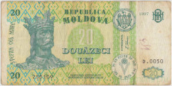 Банкнота. Молдова. 20 лей 1997 год. Тип 13c.