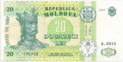 Банкнота. Молдова. 20 лей 1997 год.